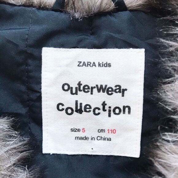 Zara NWT front tie faux fur vest 5T - Picture 5 of 6